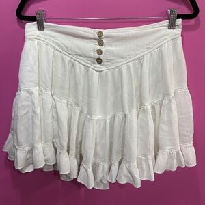 Free People Tiered White Mini Skirt